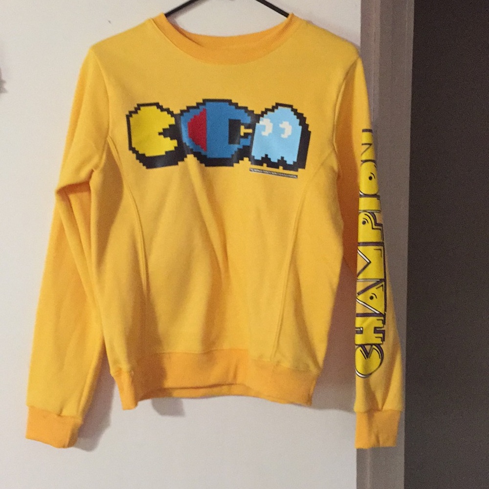 A yellow pac-man sweatshirt